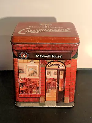 Maxwell House Cappuccino Cafe Coffee Collector’s Tin Can Vintage • $9.50