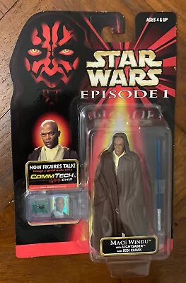 Star Wars MACE WINDU Figure Episode 1 CommTech Chip Hasbro 1998 • $20