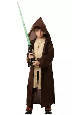 Child Unisex Star Wars Jedi Hooded Robe Fancy Dress Costume • £19.49