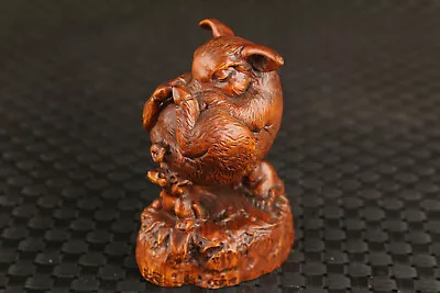 £25.20 • Buy Chinese Old Boxwood Hand Carved Pig Statue Figure Collectable Netsuke Gift