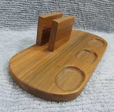 Vintage 1970's Solid Wood Men's Dresser Valet Jewelry Change Billfold Holder • $25