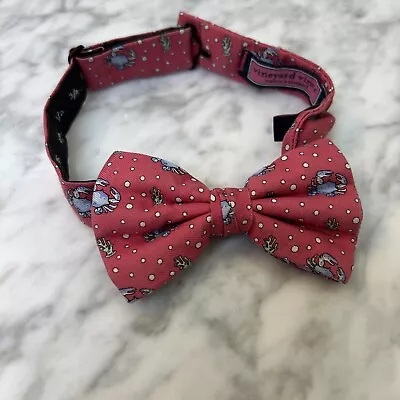 Vineyard Vines Boys Crab Bow Tie Pink Worn Once Free Shipping • $16