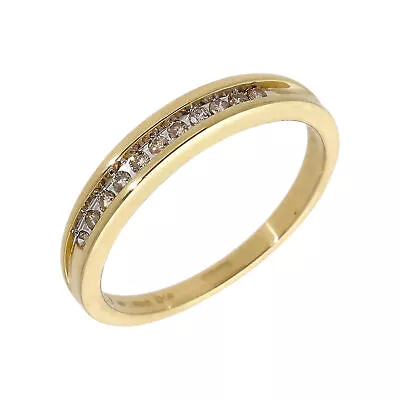 Pre-Owned 9ct Yellow Gold 0.10 Carat Diamond Half Eternity Ring Size: L½ 9ct ... • $286.96