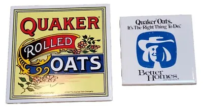 Houze Art Ceramic Tile Quaker Oats Old Stock 1984 Trivet Wall Art - SET 2 • $6.78