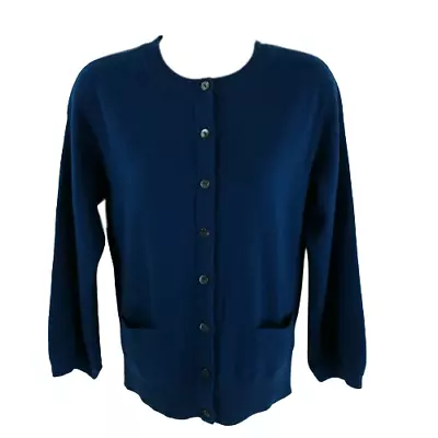 Vince Size Small Classic Cashmere Cardigan Sweater Blue Button Up Pockets Casual • $49.99