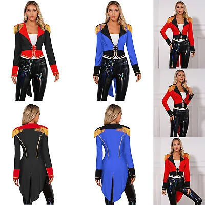 Women's Tailcoat Halloween Swallowtail Coat Ringmaster Jackets Showman Blazer • £8.95