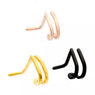 20GA 18GA Double Hoop L Shape Nose Ring Nose Piercings Stainless Steel Sold Each • $14.26