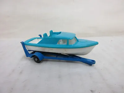 Matchbox #9 Cabin Cruiser Boat With Trailer Plastic Childrens Toy • $15.95