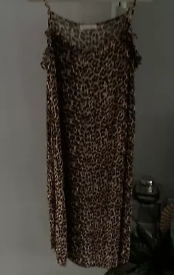 £8 • Buy Ladies Next Beachwear Leopard Print Long Dress Size Large