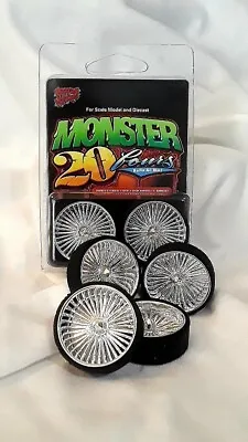 Hoppin Hydros Monster 24s DIAMONDS CHROME SCALE Lowrider  Wheels Rims  Model Kit • $15.95