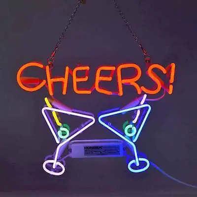 Cheers Beer Cocktails Martini Cocktail Acrylic 14  Neon Light Sign Lamp Bar Open • $64.99