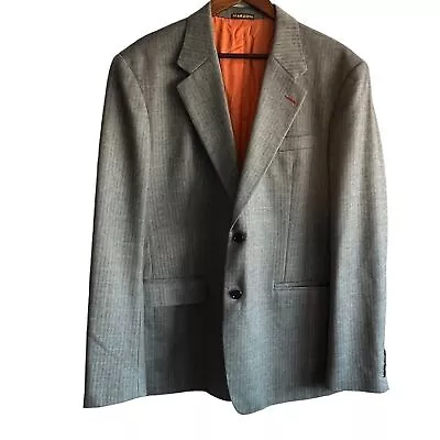 Marzoni Men's Custom Herringbone Silk & Wool Suit Jacket • $50