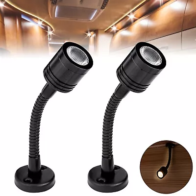 2x 12V LED Mini Spot Book Reading Light Flexible Bedside Lamps For RV Caravan • $14.55