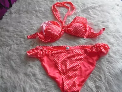 Bikini By Marie Meili Size 16 (Pink With Spots) • £4