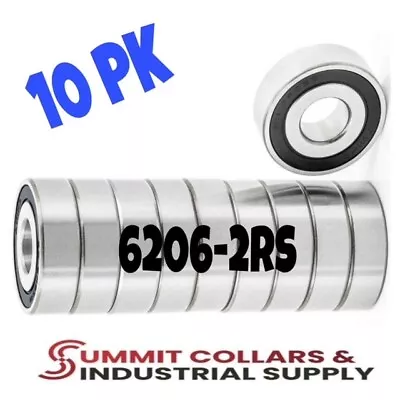 6206-2RS C3 EMQ Premium Rubber Sealed Ball Bearing 30x62x16 6206RS (10 QTY) • $22.49