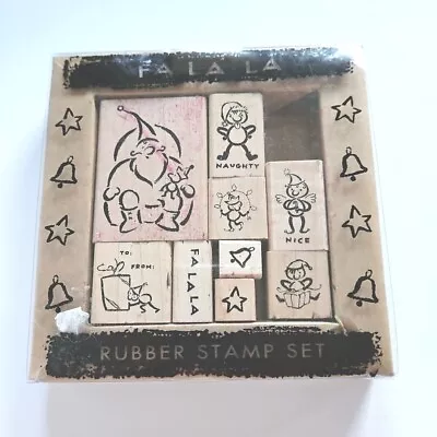 FA LA LA Michel & Company #2405R Rubber Stamps Christmas Santa Elves Song Abx73 • $14.97