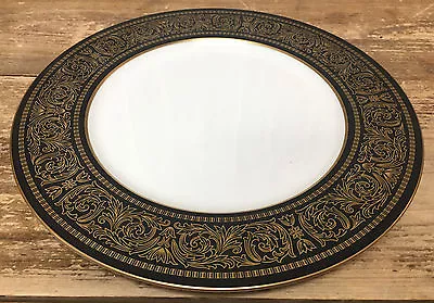 1 Salad Plate Mikasa Mount Holyoke 60673 Gold Flowers Scrolls Black 114 White • $10.43