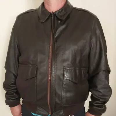 San Diego A-2 Flight Bomber Jacket Vintage Flyer's  Brown Lambskin  Jacket Sz 50 • $60