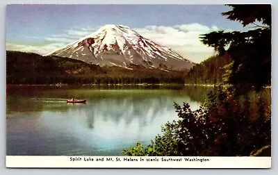 Spirit Lake And Mt. St. Helens Canoeing Scenic Southwest Washington WA Postcard • $4.75