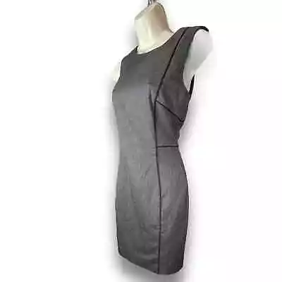 H&M Women's Pencil Dress Short Sleeveless Round Neck Gray Zipper Size 6 #492 • $20