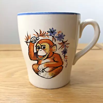 KEELE STREET POTTERY KSP Vintage Child’s Mug Cheeky Monkey England Cup Rare • £9.95