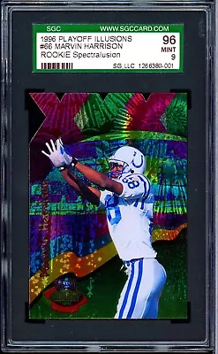 1996 MARVIN HARRISON Playoff Illusion Spectralusion Dominion XXXI RC SGC 96 Mint • $25