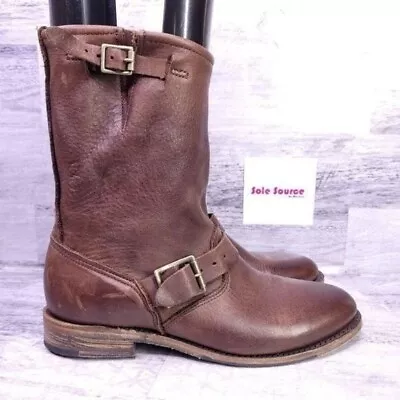 Vintage Shoe Company Veronica Leather Short Boot Brown Women's Sz 8 • $75