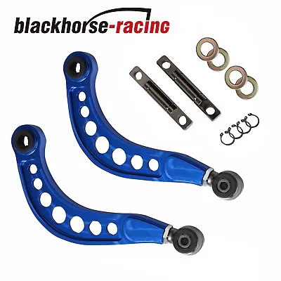 For 06-2015 Honda Civic Lx Ex Dx Si 2Pc Rear Adjustable Upper Camber Kit Blue • $54.98