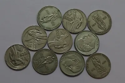 🧭 🇷🇺 Russia 1 Rouble 1970 Stalin + Others 10 Coins Lot B62 #80 Ii13 • $26.50