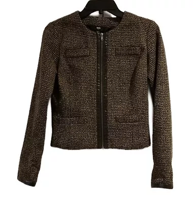 Mossimo Blazer Women's Size S Small Brown Tweed Lined Zipper • $13.50