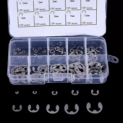 120Pcs/Box 304 Stainless Steel E-Clip Retaining Circlip Assortment Kit M1..ou • $3.79