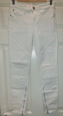 £6.50 • Buy River Island White Biker Jeans Size 10