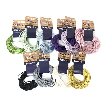 Beadsmith Rattail Satin Cord Kumihimo Braiding Silky Thread Choose Colour & Size • £4.99