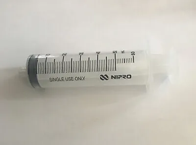 Qty 3 - NIPRO 60cc /60ML LUER LOCK Disposable Syringes - NO NEEDLE • $7.70