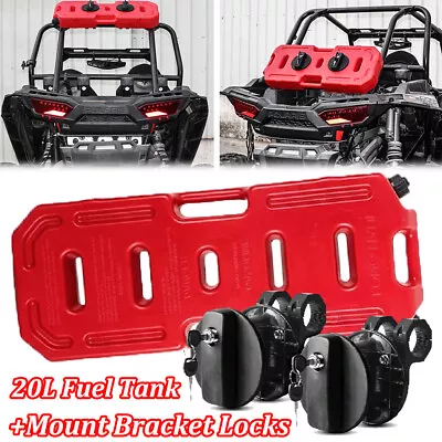 20L Fuel Tank Can Gas Oil Petrol Container Pack W/Lock Mounts For ATV UTV SUV • $140.21