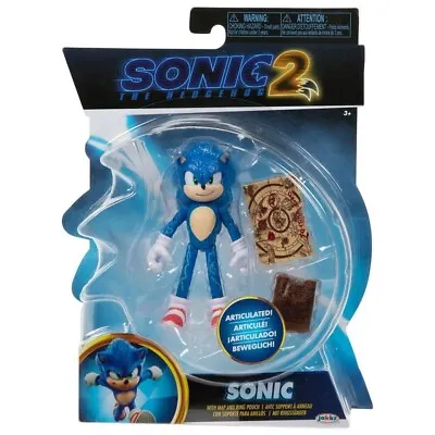 Sonic The Hedgehog 2 Movie: 4-Inch Sonic With Map Action Figure *NEW* • £14.99