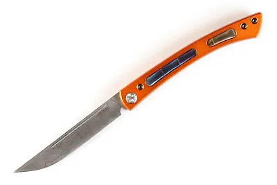 Mcusta Seki Japan Executive Bamboo Limited Orange Personal Folding Steak Knife • $400