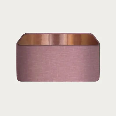 £32.50 • Buy Lampshade Mauve Textured 100% Linen Brushed Copper Rounded Rectangle