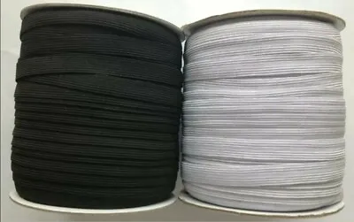 1/2 Inch 12mm Wide Flat Black  White Strong Woven Sewing Elastic Fast & Free • £1.99