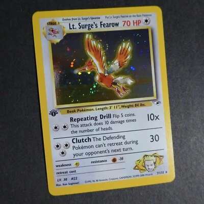 $79.99 • Buy NM (1st Edition) Pokemon LT. SURGE'S FEAROW Card GYM HEROES Set 7/132 Holo Rare