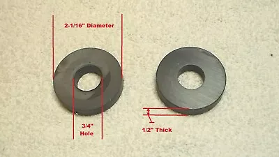 2PCS Round Ferrite Magnets 2-1/16 OD Large Magnet 1/2  THICK Microwave Magnetron • $13.50