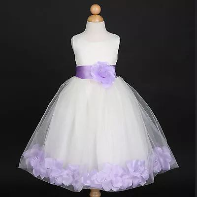 US Seller Ivory Baby Toddler Wedding Flower Petals Dresses 12M 18M 2/2T 4 6 8 10 • $28.99