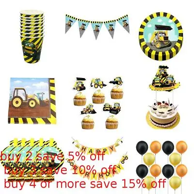 $9.36 • Buy Party Decorations Construction Tractor Theme Kids Party Disposable Tableware