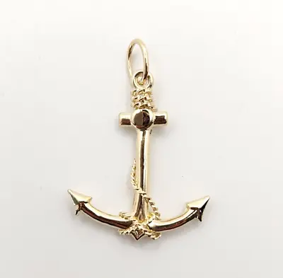 14kt Yellow Gold Large Anchor Pendant 3D Puffy Pendant Man's Or Lady's 1.5  • $284