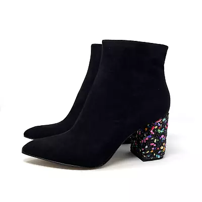 Betsey Johnson Riverr Black Rock Candy Ankle Boots Size 6.5 NIB • $65