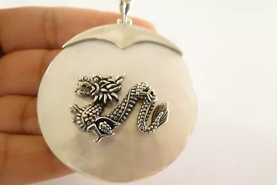 Mother Of Pearl Fire Dragon 925 Sterling Silver Pendant • $59