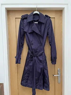 £100 • Buy Aquascutum Womens Pack Mac Trench Raincoat & Hat Size 12 Regular Aubergine