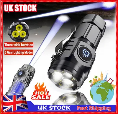 Super Strong Illumination Thumb Flashlight 5 Gear Led Flashlight Mini Flashlight • £1.19