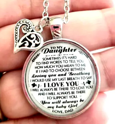 DAUGHTER Necklace From Dad Daughter Gift From Dad Father Daughter Jewelry Gift • $22.95