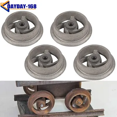 4X Mining Ore Car Small Track Mine Cart Wheel Cast Iron 7 1/4  Diameter For LG • $121.29